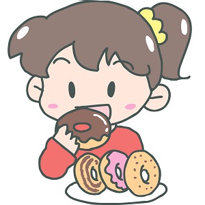 ドーナツを食べる女の子